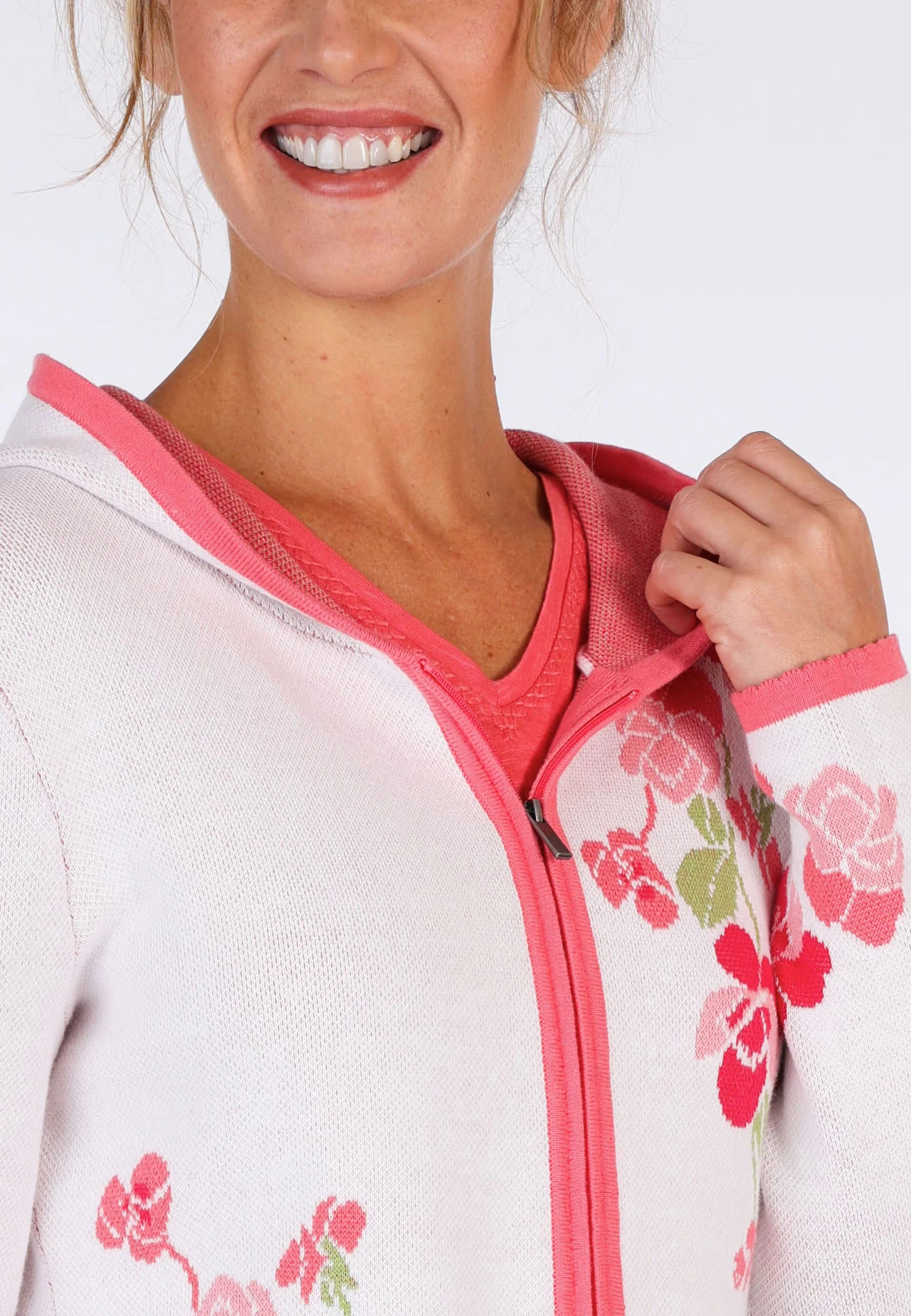 Strickjacke Katleen Violet - Ivory – Bild 5