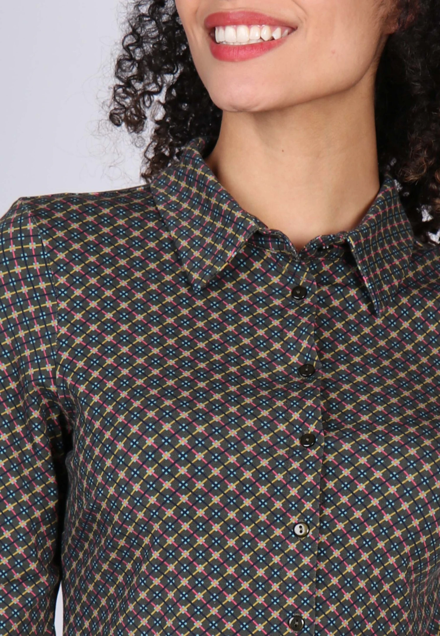 Bluse Cylia Check - Thyme – Bild 5