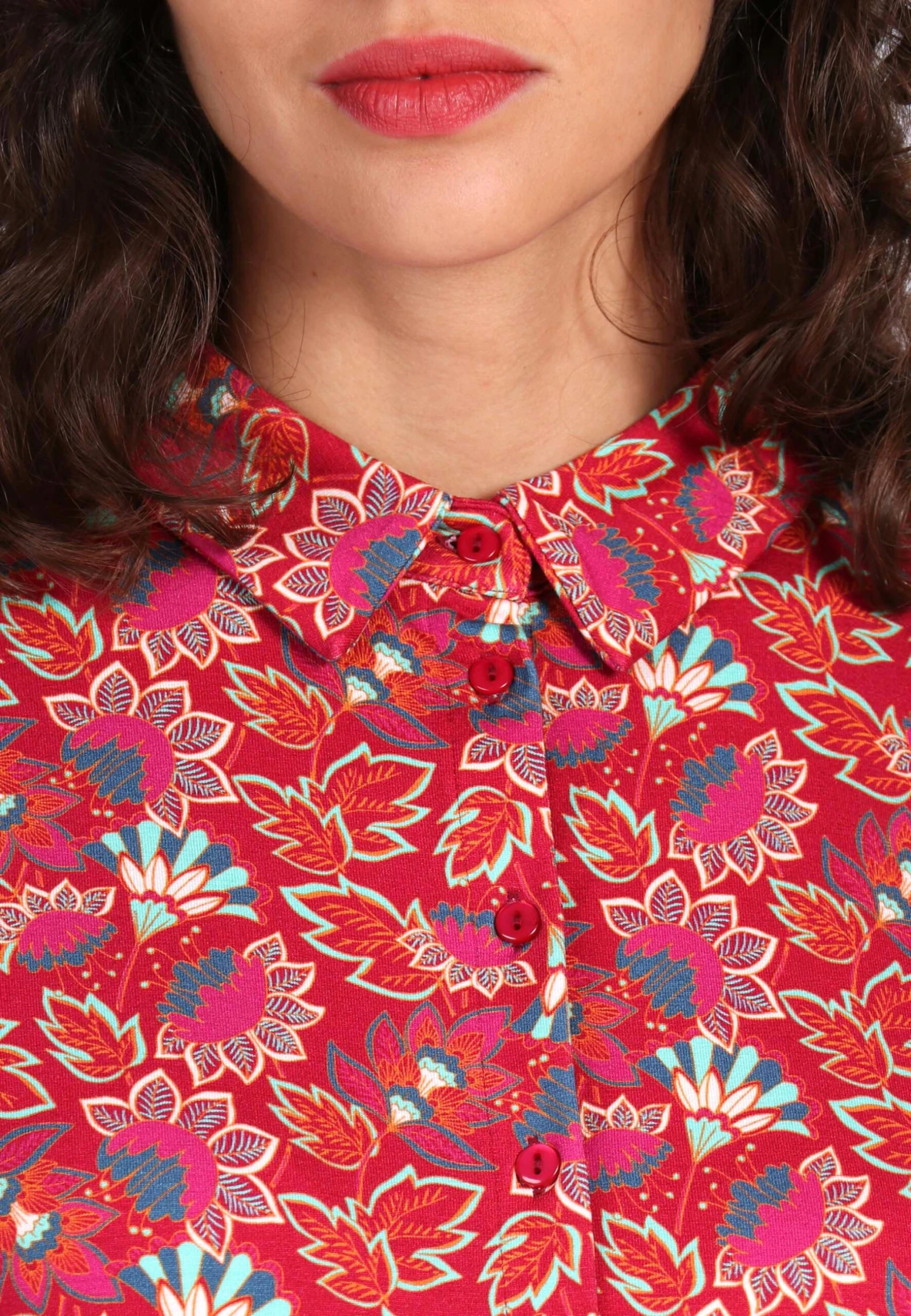 Bluse Cylita Oriental Flower - Rubin – Bild 5