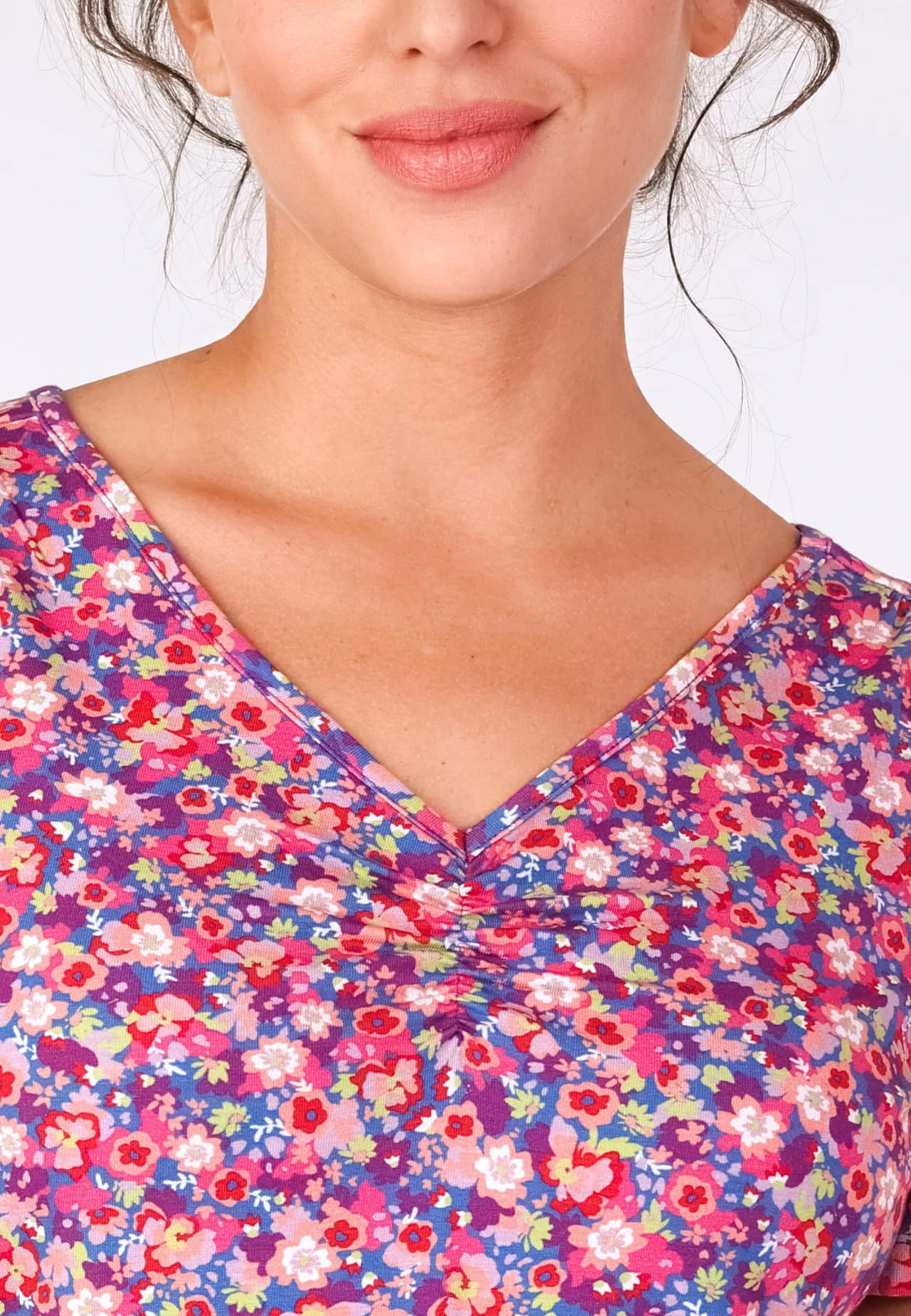 T-Shirt Alida Millefleurs - Flamingo – Bild 5