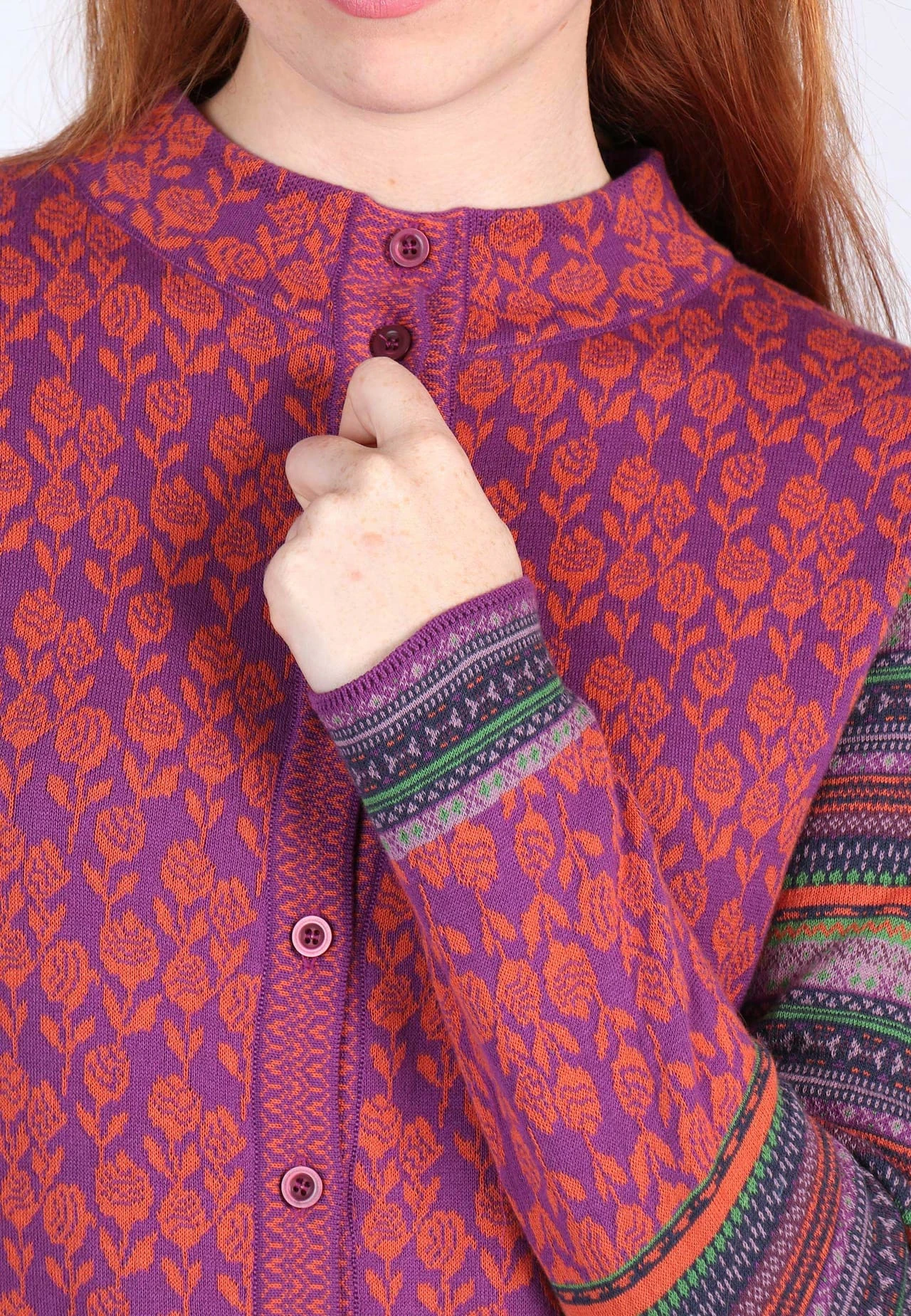 Strickmantel Fleurine Rose - Orchid – Bild 5