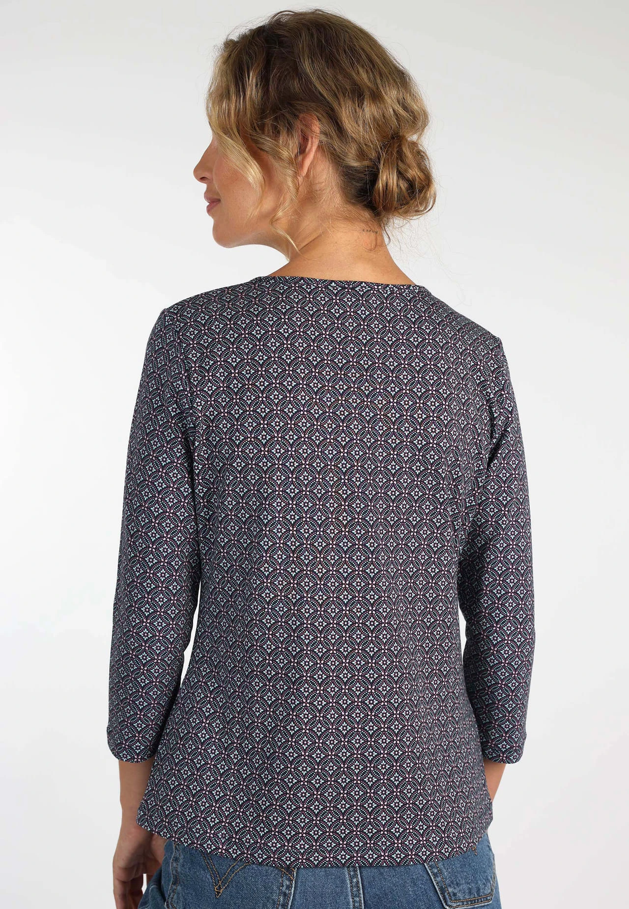 Shirt Polinchen Flower Tile - Navy – Bild 6